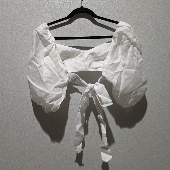 Zimmermann Jeannie Puff-Sleeve Crop Top - Picture 2 of 8